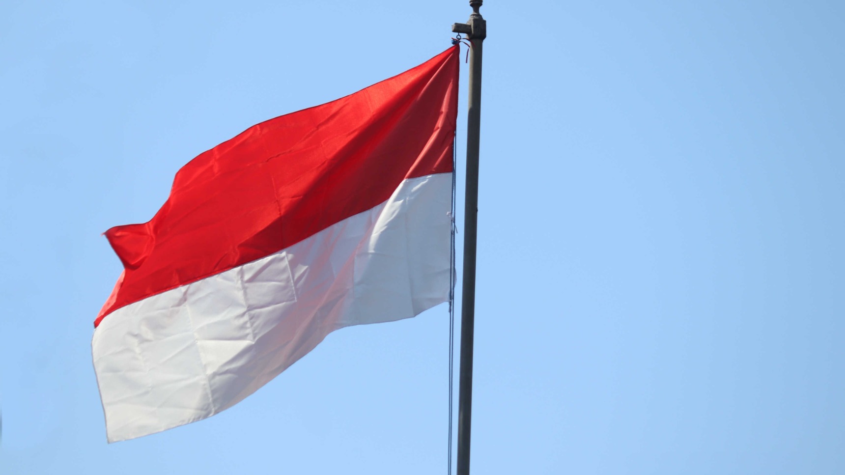 Waving flag of Indonesia